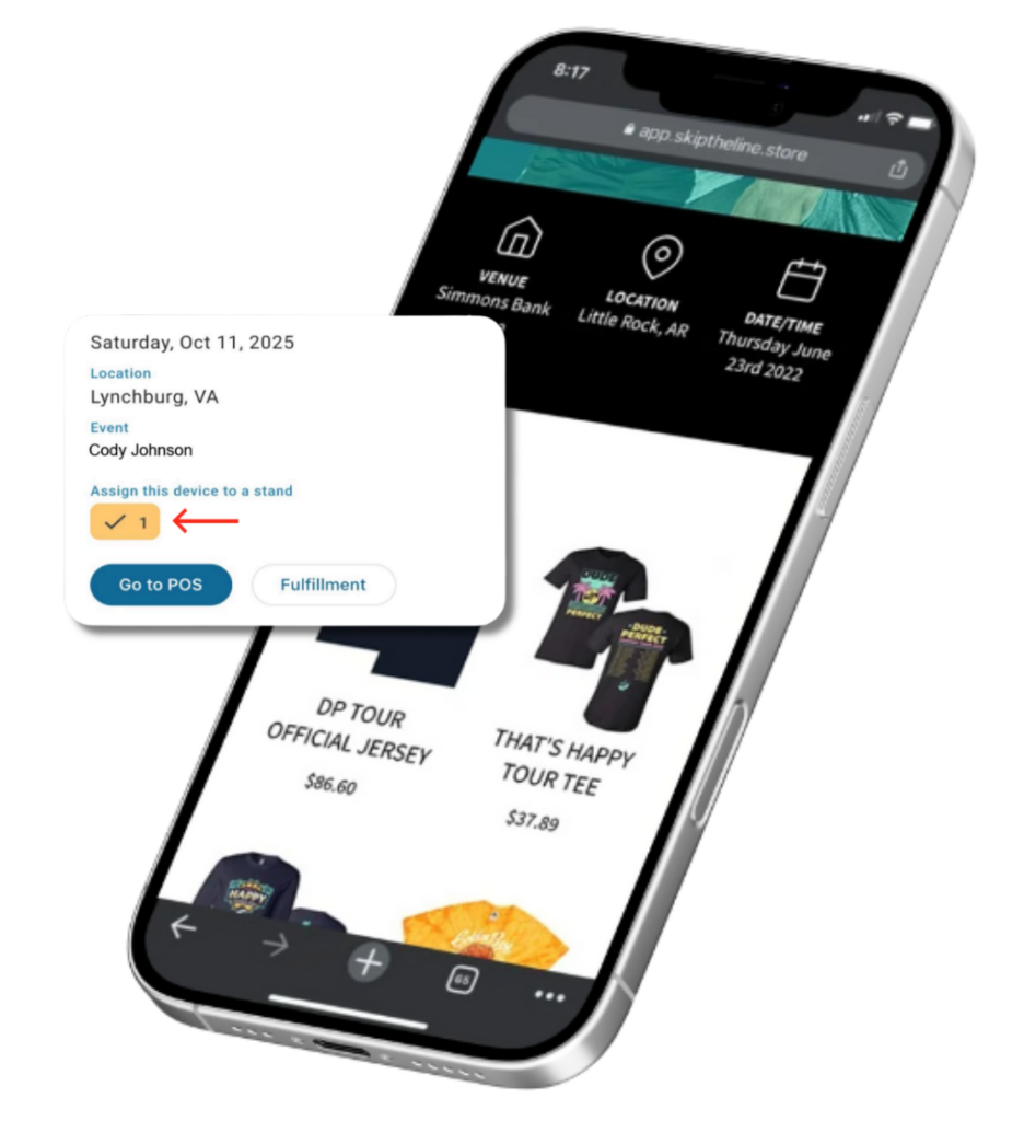 photo of skip the line software for artists and merch teams