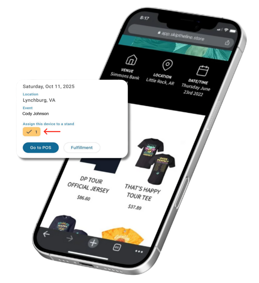 photo of skip the line software for artists and merch teams